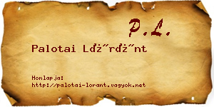 Palotai Lóránt névjegykártya